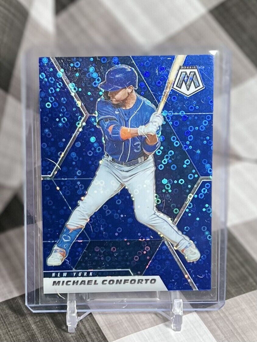 2021 Mosaic Quick Pitch MICHAEL CONFORTO BLUE DISCO PRIZM /85 #45 NEW YORK METS