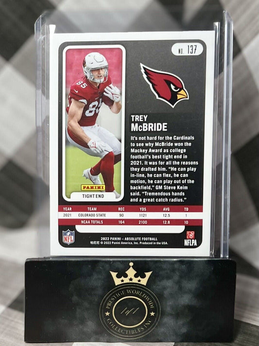 Trey McBride 2022 Panini Absolute Rookie Silver Holo /275 #137 AZ Cardinals RC