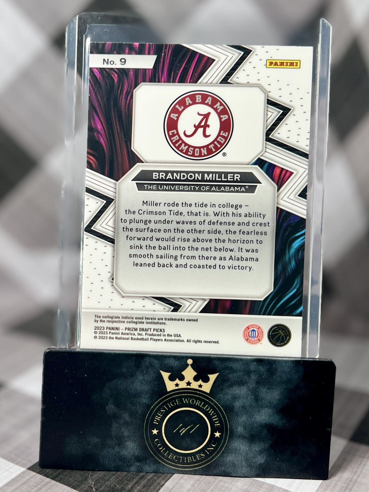 Brandon Miller 2023 Prizm Draft Picks Fearless Rookie #9 Alabama CHA Hornets RC