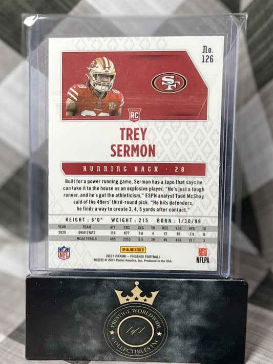 TREY SERMON 2021 Panini Phoenix Silver Laser Rookie #126 San Francisco 49ers RC