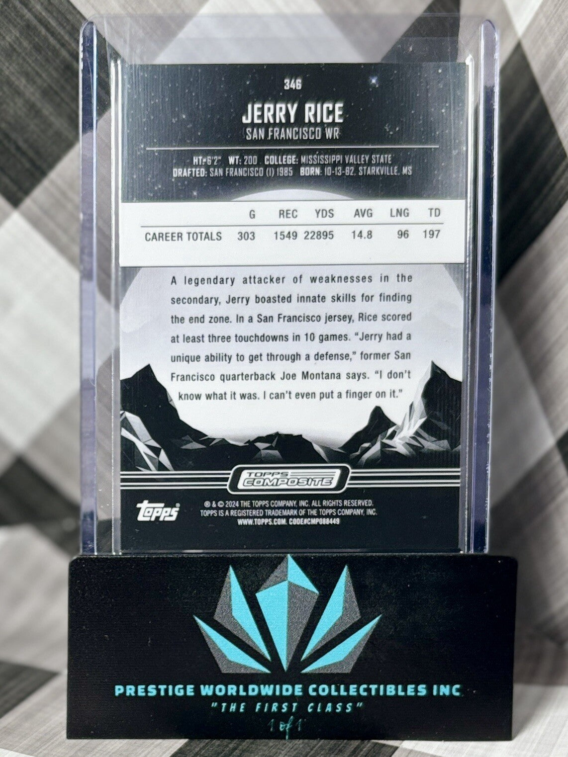 Jerry Rice 2023 Topps Composite Midnight Refractor #346 San Francisco 49ers