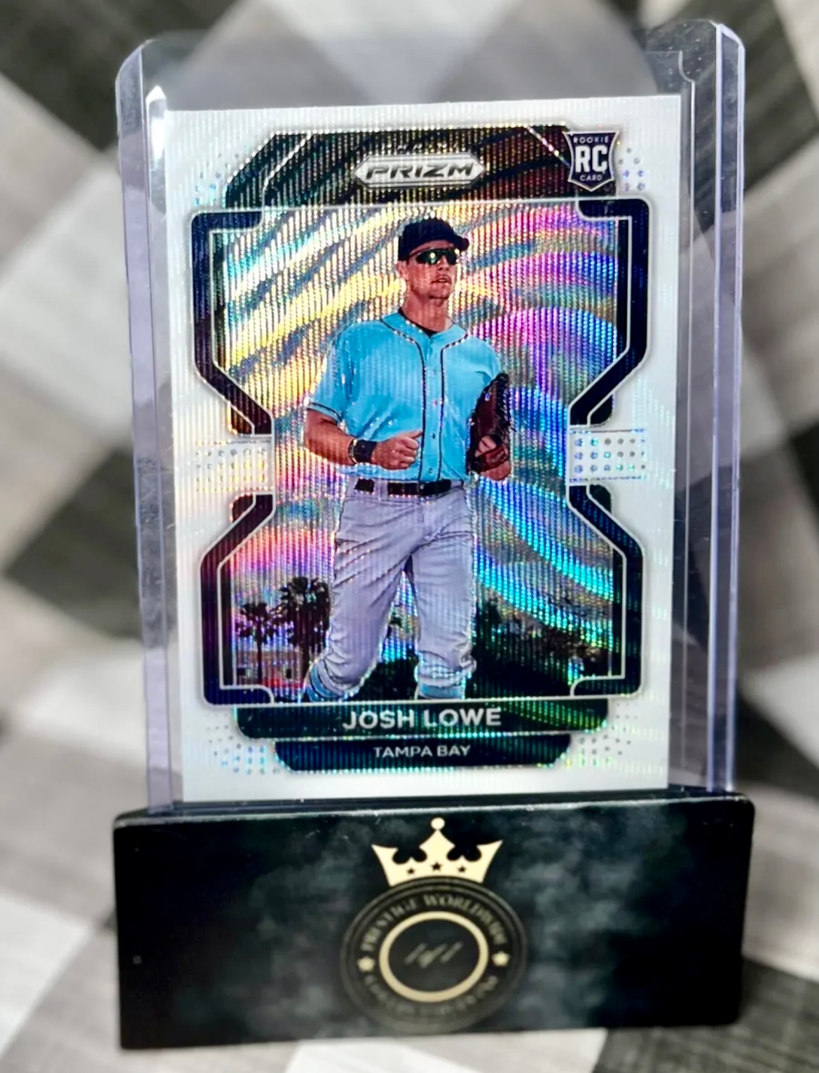 Josh Lowe 2022 Panini Prizm White Wave Prizm Rookie #215 Tampa Bay Rays
