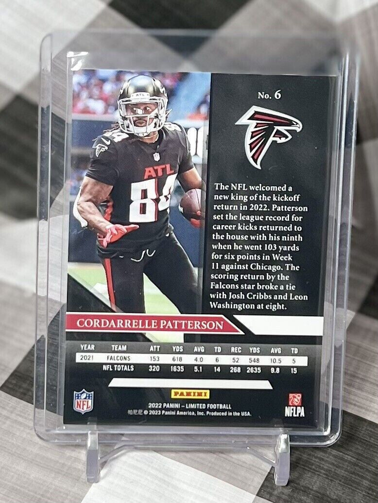 ๐๐ฅ Cordarralle Patterson 2022 Panini Limited Base #6 - Atlanta Falcons ๐๐ฅ