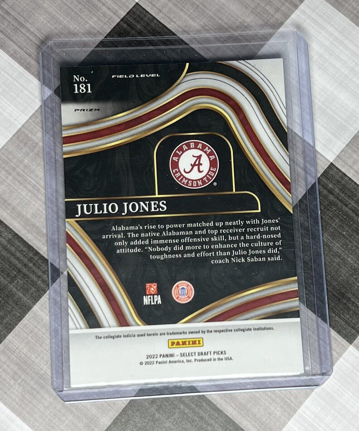 Julio Jones 2022 Panini Select Draft Picks Silver Prizm Field Level #181 Alabama