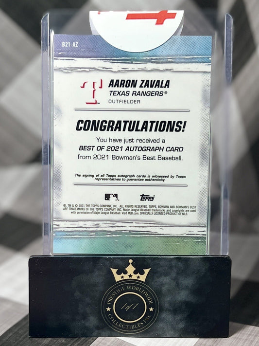 Aaron Zavala 2021 Bowman's Best Best of 2021 Auto #B21-AZ TX Rangers Auto