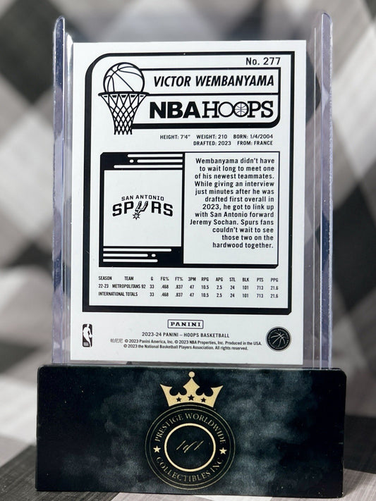 Victor Wembanyama 2023-24 Panini NBA Hoops #1 Draft Pick Rookie #277 SA Spurs RC