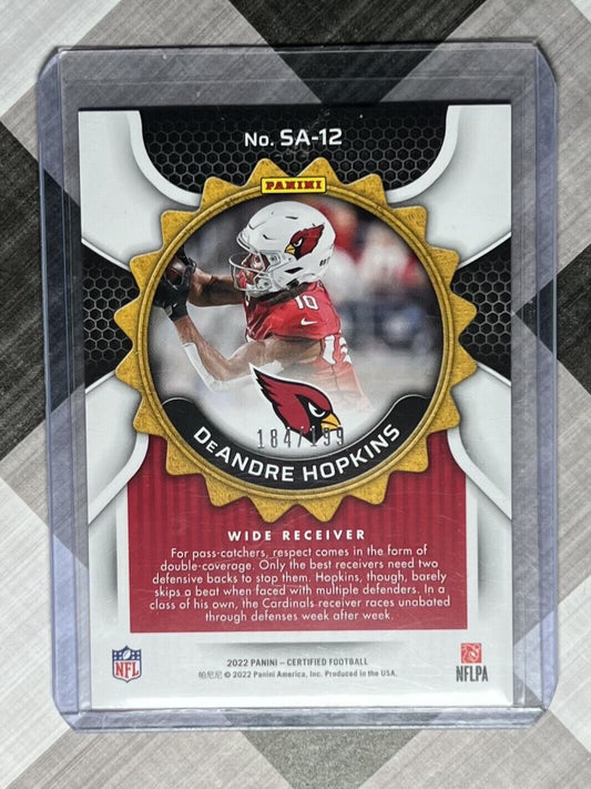 2022 Panini Certified Seal Of Approval 184/199 DeAndre Hopkins Purple #SA-12🔥AZ