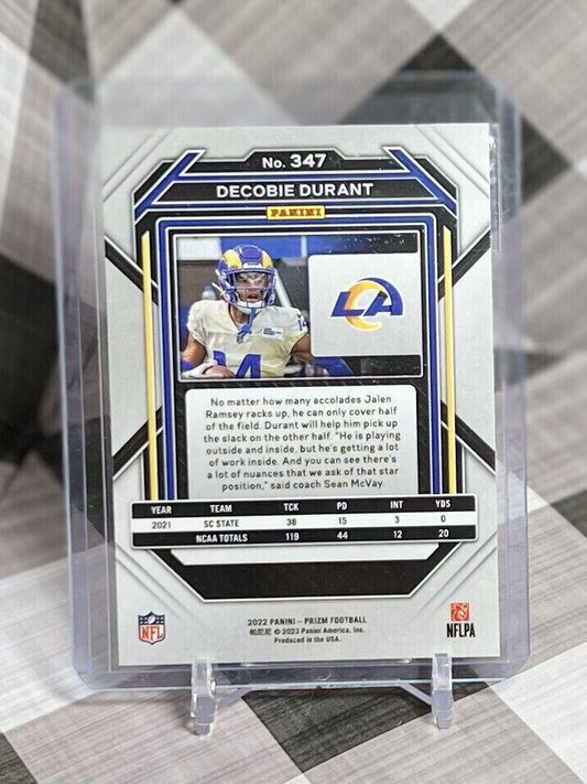 2022 Panini Prizm Decobie Durant Rookie Base #347 - Los Angeles Chargers & SC RC