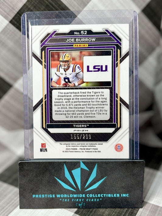Joe Burrow 2023 Panini Prizm Draft Picks Red SP /299 #52 Bengals & LSU
