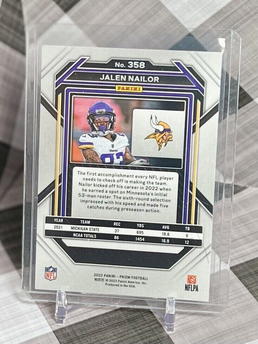 2022 Panini Prizm Jalen Nailor Rookie Base #358 - Minnesota Vikings & MSU RC
