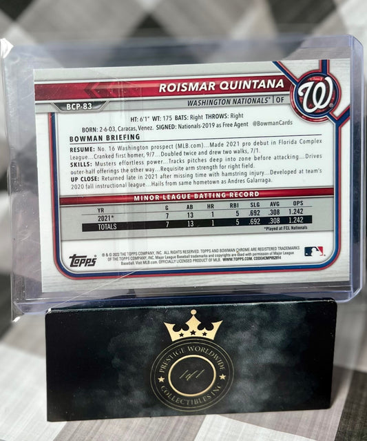 Roismar Quintana 2022 Bowman Chrome 1st Mojo Refractor #BCP-83