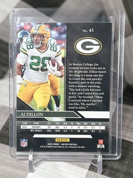 📈🔥 AJ Dillon 2022 Panini Limited Base #45 - Green Bay Packers & BC Eagles 📈🔥