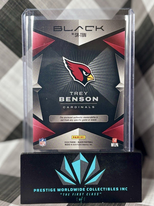 Trey Benson 2024 Panini Black Sizable Memorabilia Rookie /10 #SR-TBN Cardinals