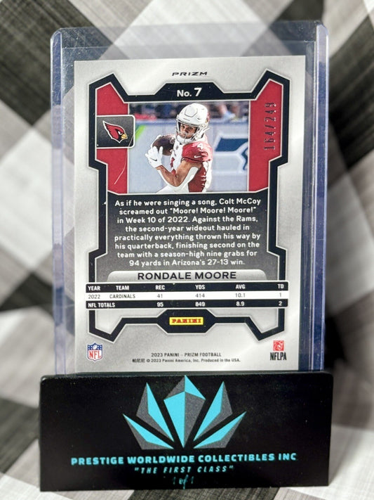 Rondale Moore 2023 Panini Prizm Orange Prizm /249 #7 Arizona Cardinals & Falcons