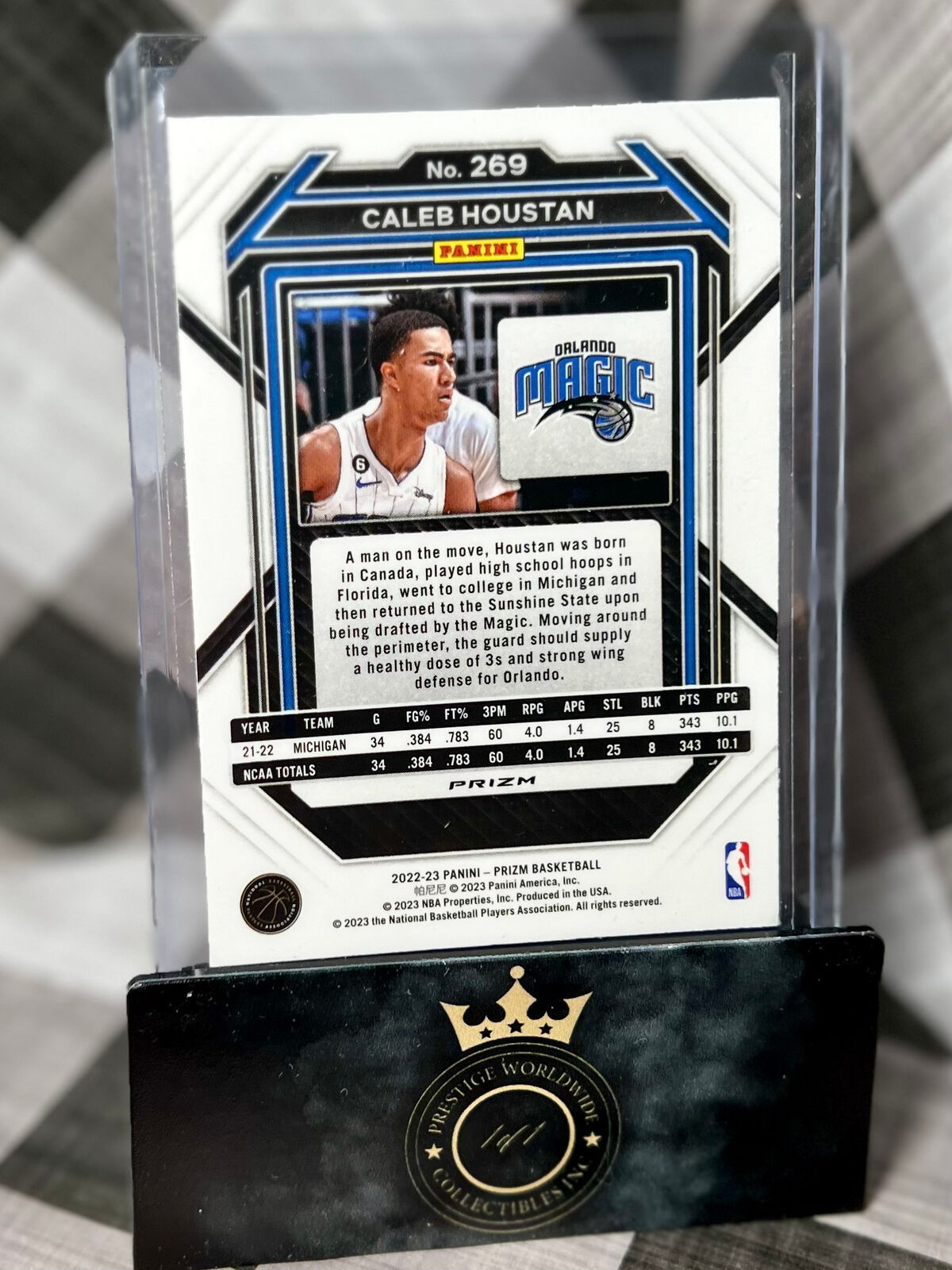 Caleb Houston 2022-23 Prizm Red Cracked Ice Rookie #269 - Magic RC