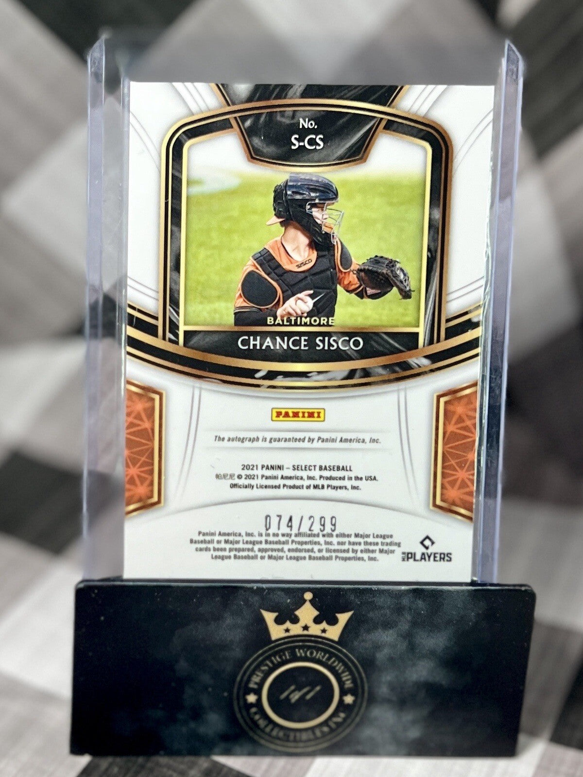 CHANCE SISCO 2021 PANINI SELECT SIGNATURES AUTO /299 #S-CS BAL Orioles