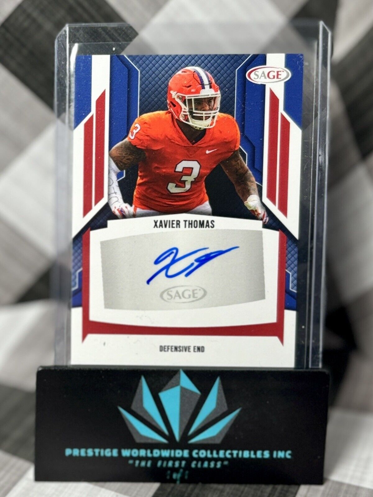 Xavier Thomas 2024 Sage Red Rookie Auto #A-XT Clemson & Arizona Cardinals RC