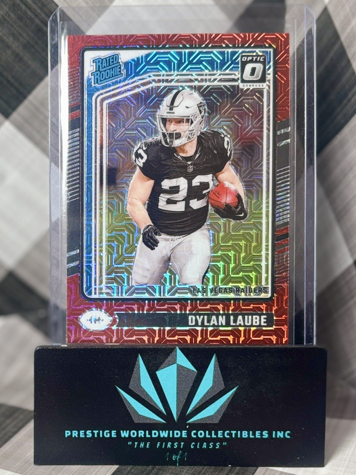Dylan Laube 2024 Donruss Optic H2 Red Mojo Rated Rookie #230 LV Raiders RC & NH