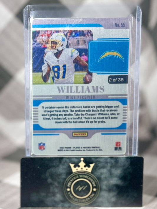 Mike Williams 2023 Panini Plates & Patches Purple /35 #55 LA Chargers SP