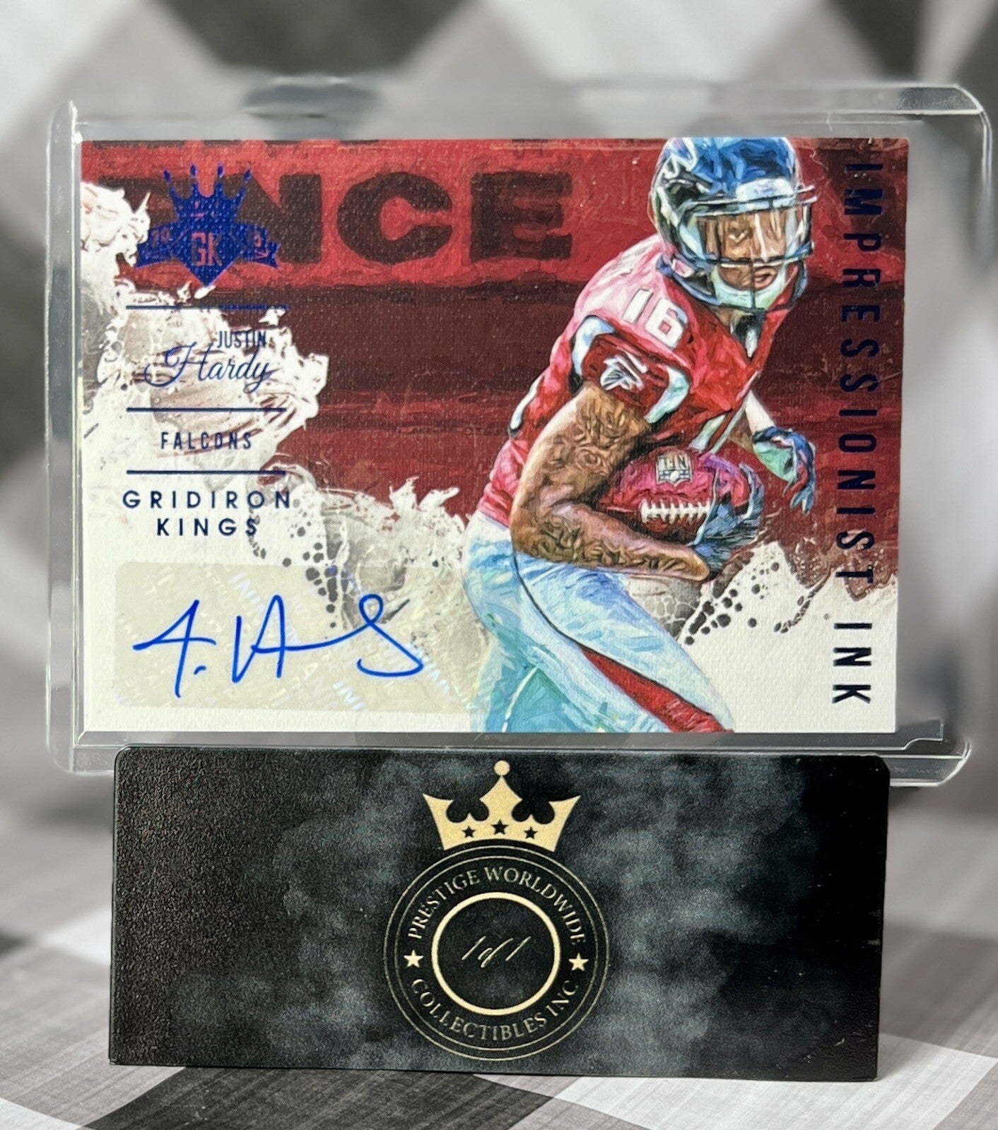 Justin Hardy 2015 Panini GK Impressionist Ink Blue Rookie Auto /49 #II-JH ATL RC