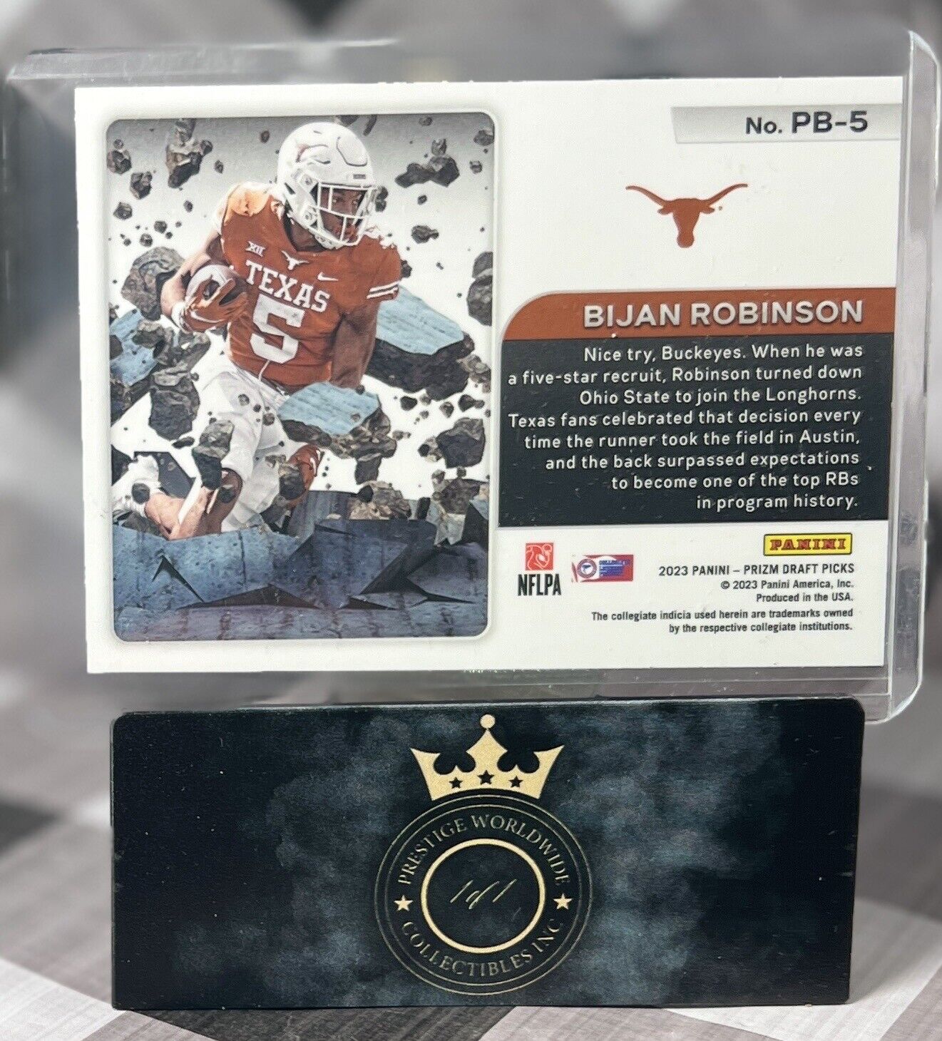 Bijan Robinson 2023 Panini Prizm Draft Picks PrizmBreak #PB-5 Texas Falcons RC