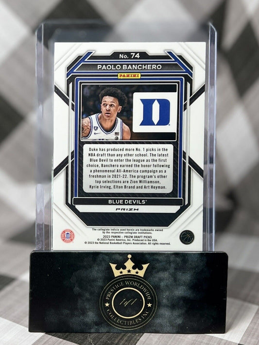 Paolo Banchero 2023 Prizm Draft Picks Purple Wave #74 Duke & Orlando Magic SP