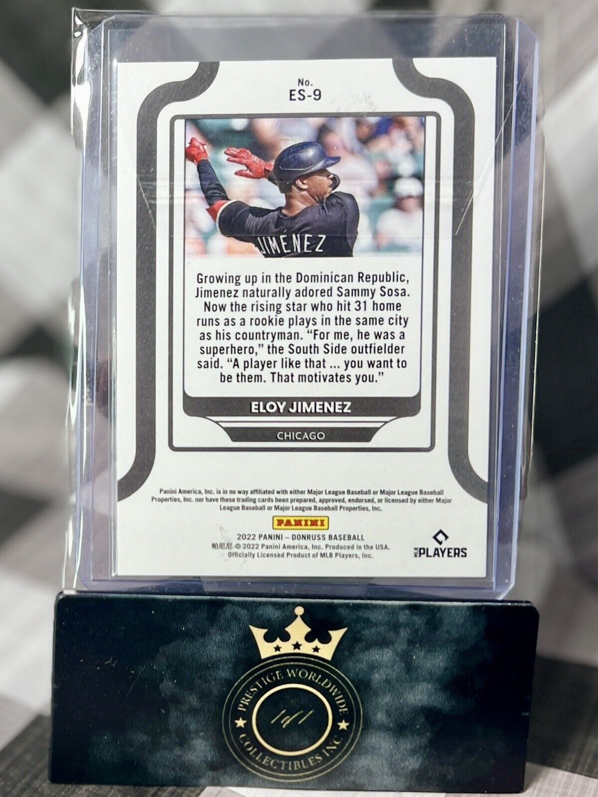Eloy Jimenez 2022 Donruss Elite Series Vector /999 #ES-9 Chicago White Sox SP