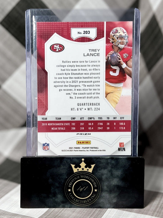 Trey Lance 2021 Panini Playoff Plus Silver Rookie #203 San Francisco 49ers