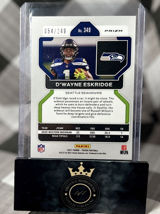 2021 PRIZM ORANGE #'d 54/249 ROOKIE D'WAYNE ESKRIDGE - SEATTLE SEAHAWKS
