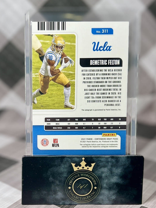 Demetric Felton 2021 Contenders Draft Picks College Ticket Rookie Auto #311 CIN