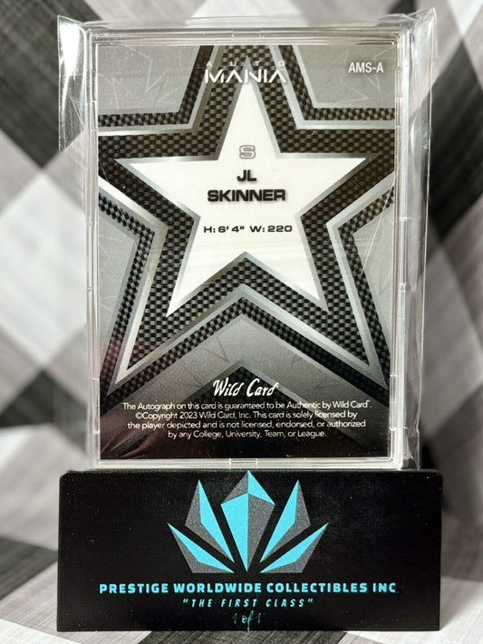 JL Skinner 2023 Wild Card Auto Mania Orange Stars Rookie /50 #AMS-A Broncos
