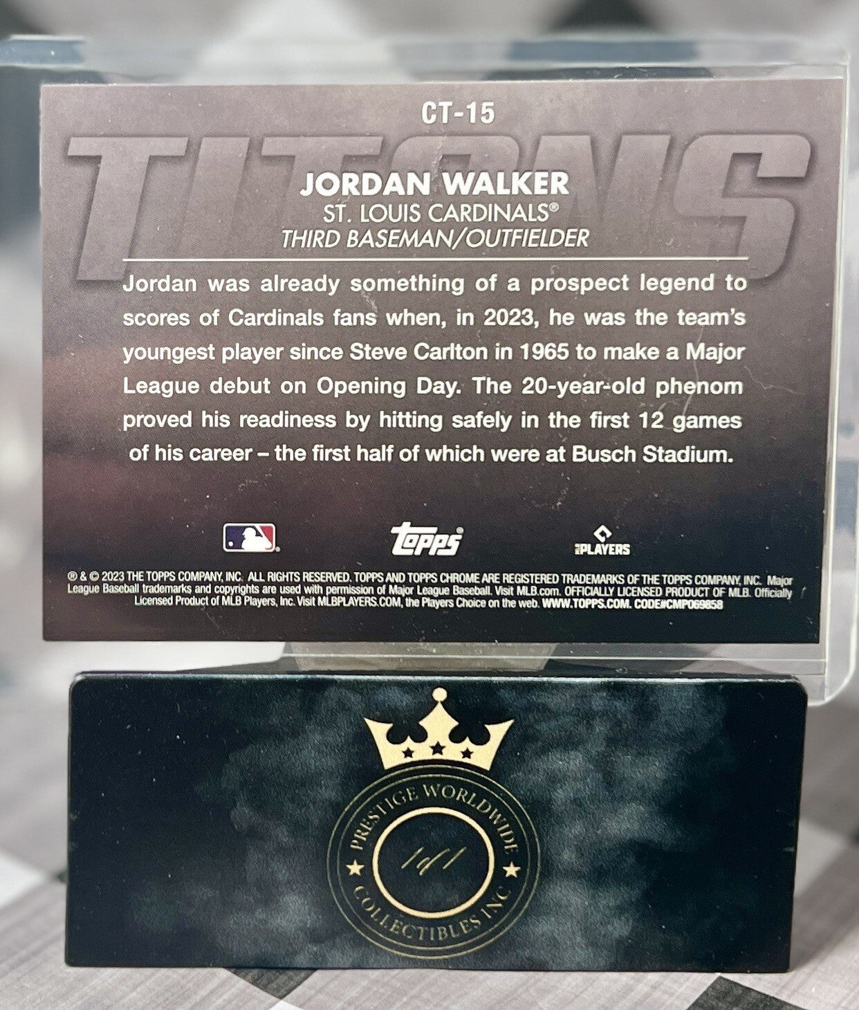 Jordan Walker 2023 Topps Chrome Update Titans Rookie #CT-15 STL Cardinals RC