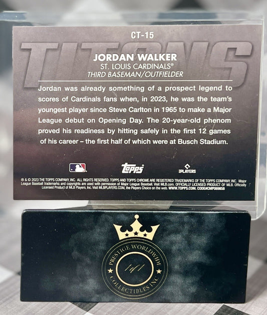 Jordan Walker 2023 Topps Chrome Update Titans Rookie #CT-15 STL Cardinals RC