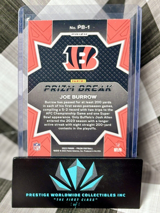 Joe Burrow 2023 Panini Prizm PrizmBreak Silver Prizm #PB-1 Cincinnati Bengals