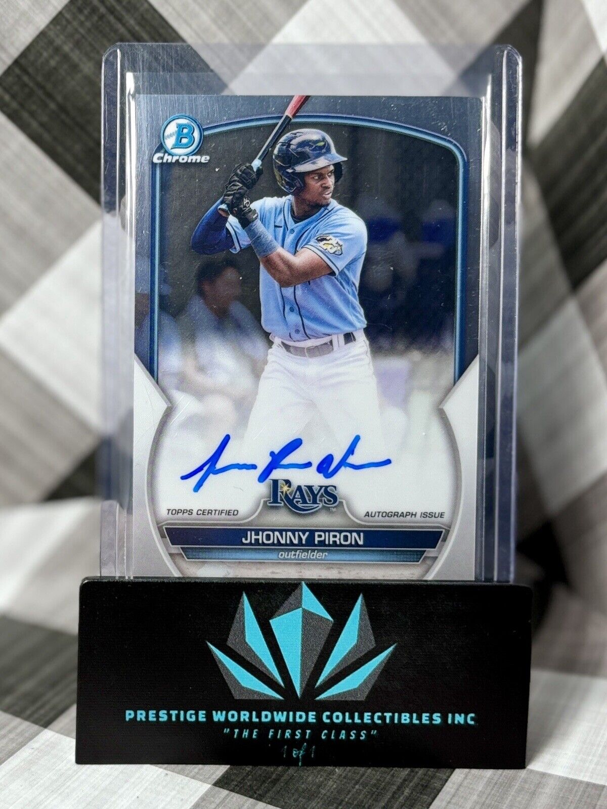Jhonny Piron 2023 Bowman Chrome Prospect Auto #CPA-JPN Tampa Bay Rays