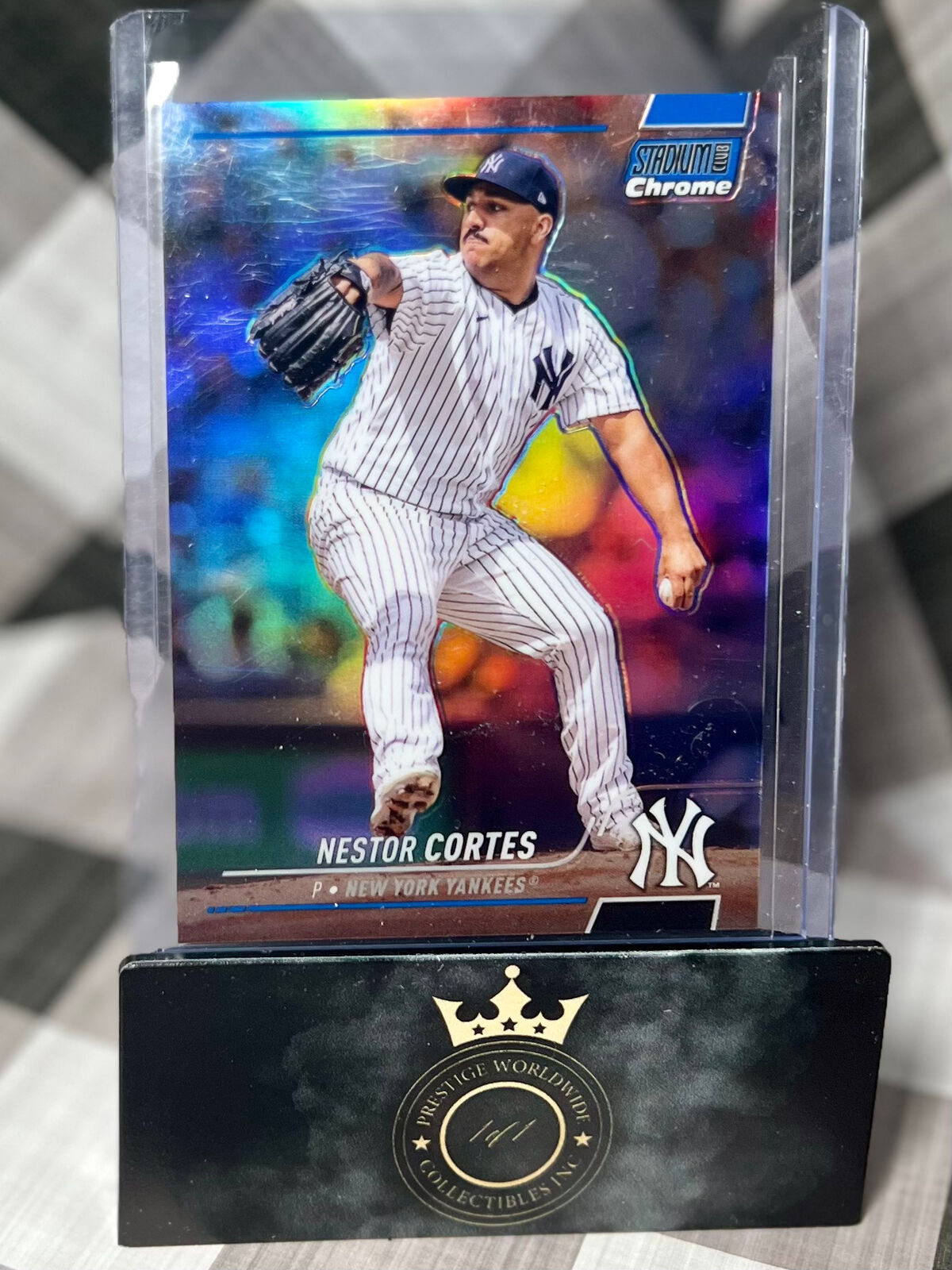 Nestor Cortes 2022 Topps Stadium Club Chrome Blue Refractor /199 #321
