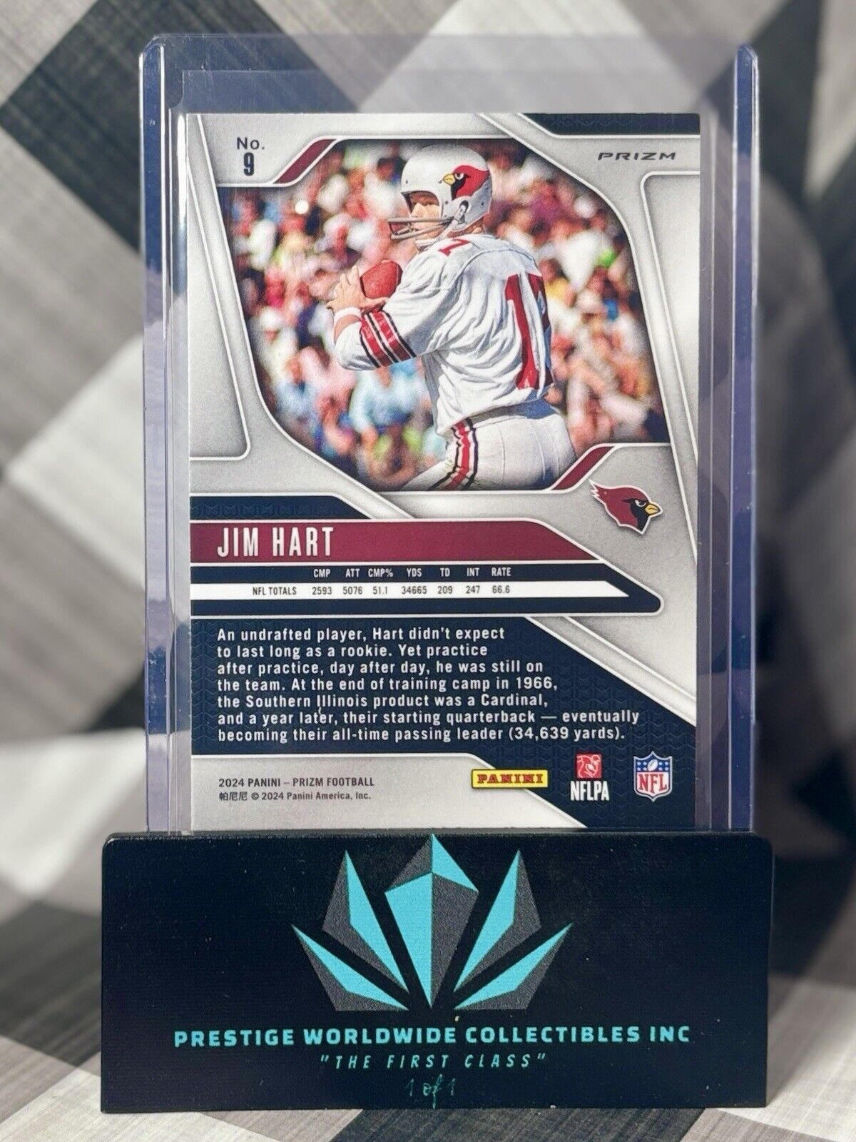 Jim Hart 2024 Panini Prizm Black & White Checkerboard #9 AZ Cardinals Case Hit