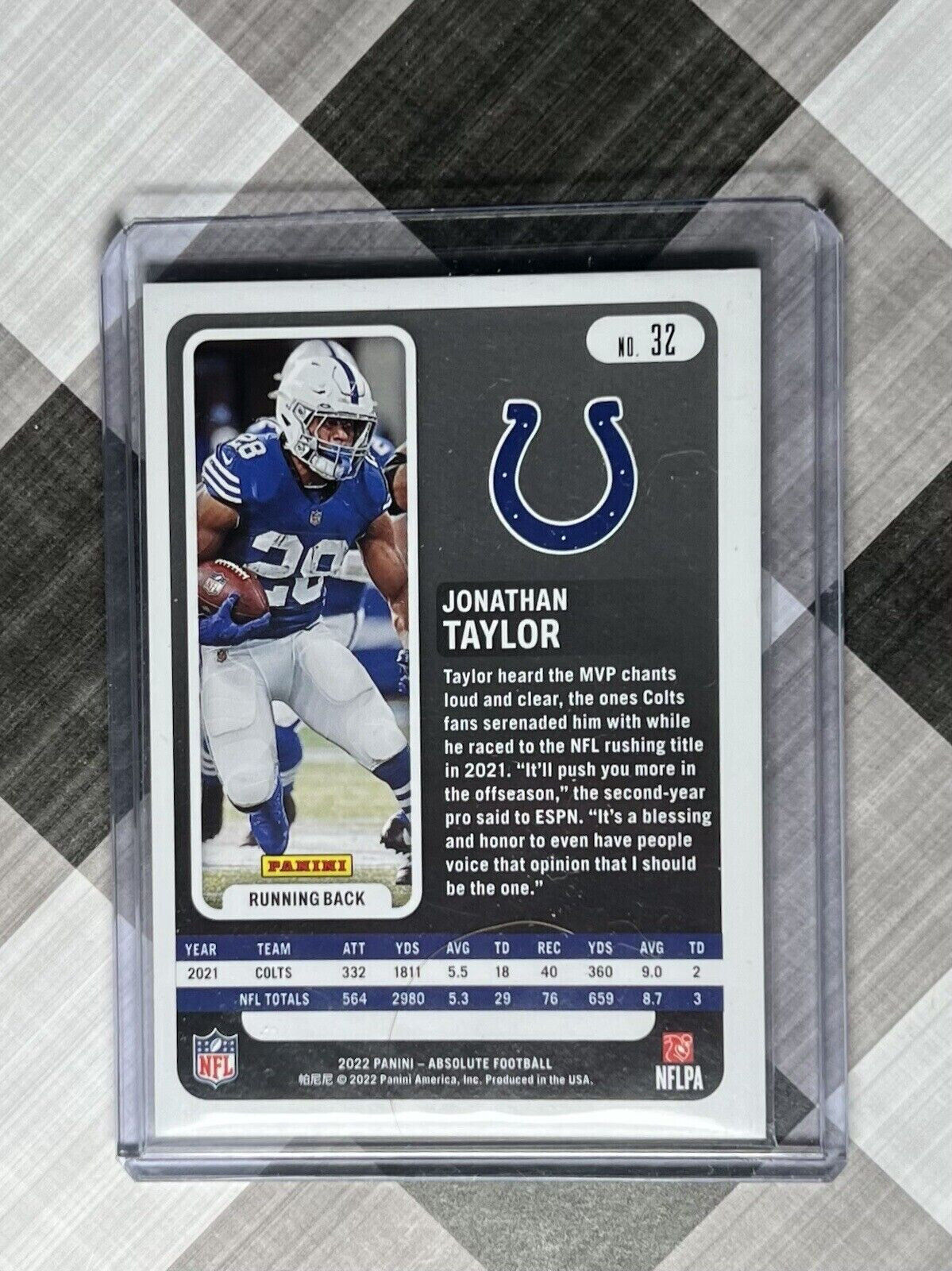 ๐ฅ Jonathan Taylor 2022 Absolute Hobby Red #โd 98/100 - Indianapolis Colts ๐ฅ