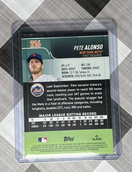 Pete Alonso 2022 Topps Stadium Club #216 New York Mets SEPIA PARALLEL ⚾️🔥⚾️