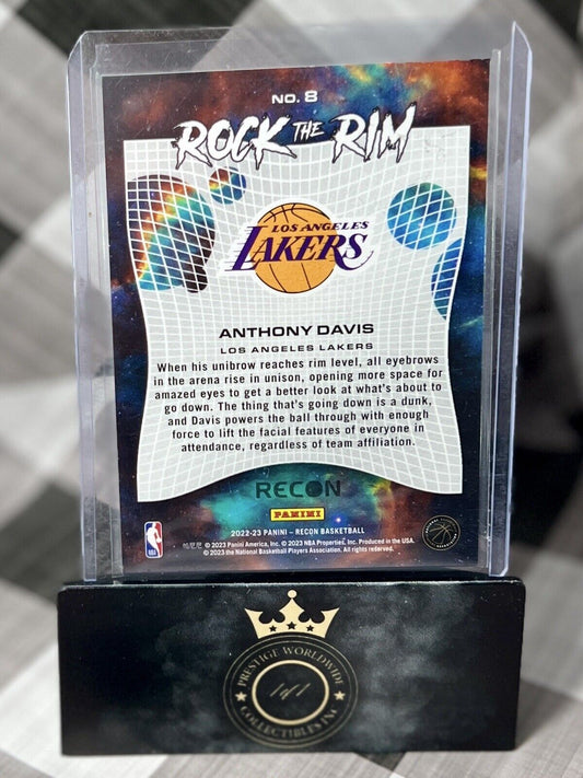 ANTHONY DAVIS 2022-23 PANINI RECON ROCK THE RIM SP HOLO INSERT #8 LA LAKERS