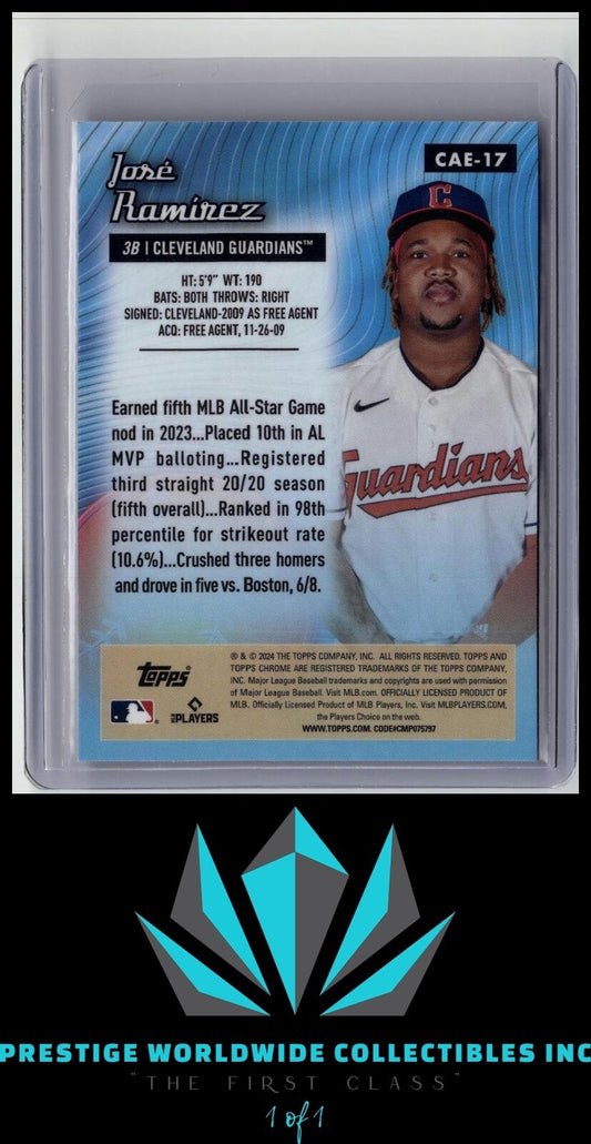Jose Ramirez 2024 Topps Chrome Chrome All Etch #CAE-17 Cleveland Guardians