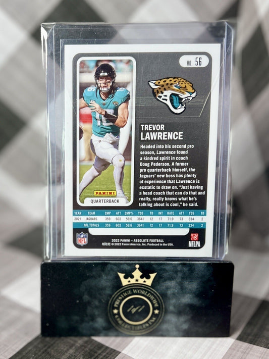 Trevor Lawrence 2022 Panini Absolute Red White Blue #56 Jacksonsville Jaguars SP