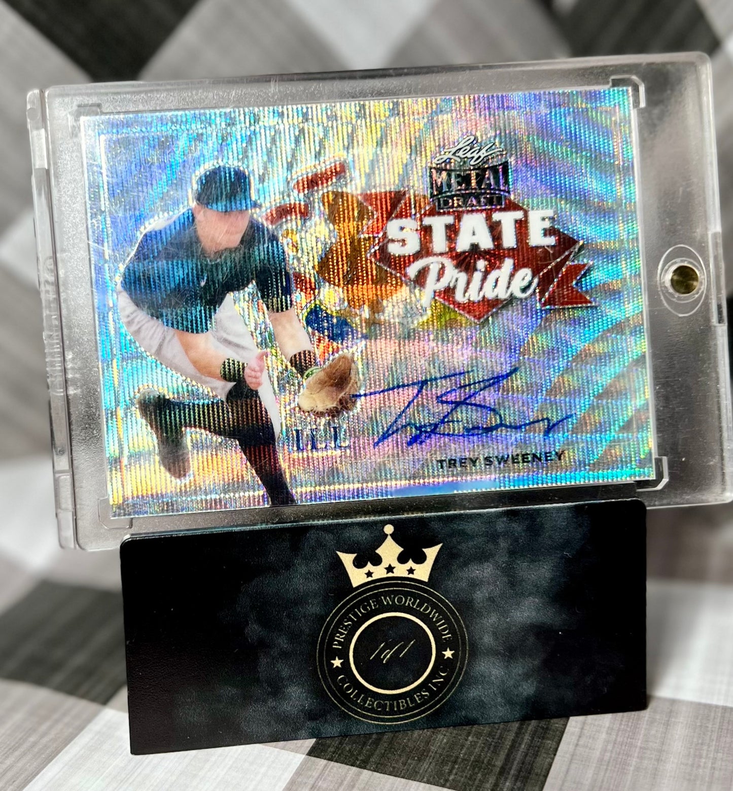 Trey Sweeney 2021 Leaf Metal Draft Silver Wave Auto #SP-TS1