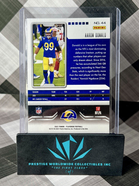 Aaron Donald 2021 Panini Playbook Sparkle #44 Los Angeles Rams SP