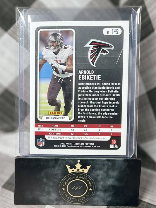 ARNOLD EBIKETIE 2022 Panini Absolute Silver Rookie Auto #145 Atlanta Falcons RC