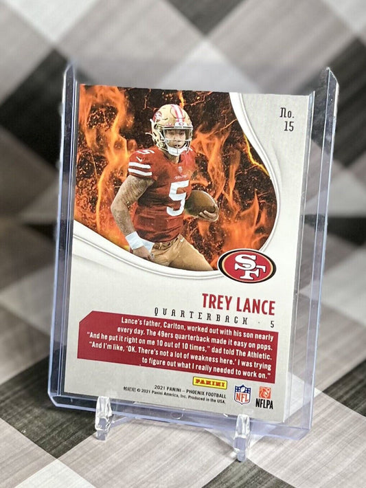 Trey Lance 2021 Panini Phoenix Silver Heat Wave Rookie #15 SF 49ers SP
