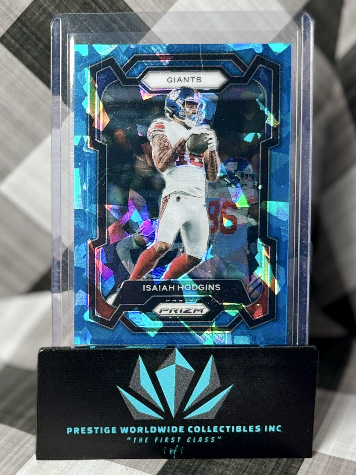 Isaiah Hodgins 2023 Panini Prizm Blue Ice /99 #223 New York Giants