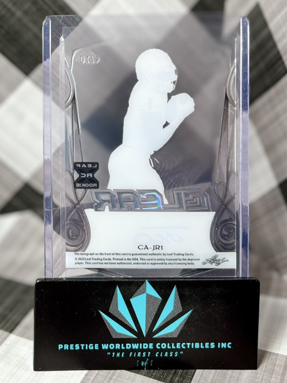 Jayden Reed 2023 Leaf Trinity Clear Silver Rookie Auto /10 #CA-JR1 GB Packers RC