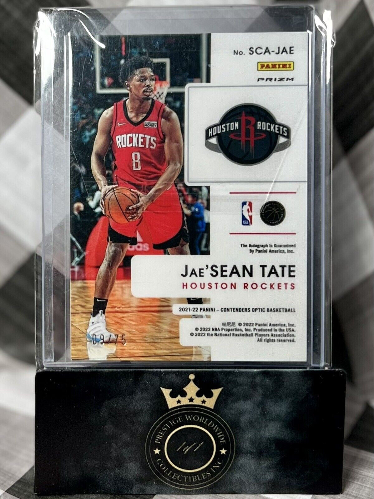 Jae'Sean Tate 2021-22 Contenders Optic Sophomore Blue Auto /75 #SCA-JAE Rockets