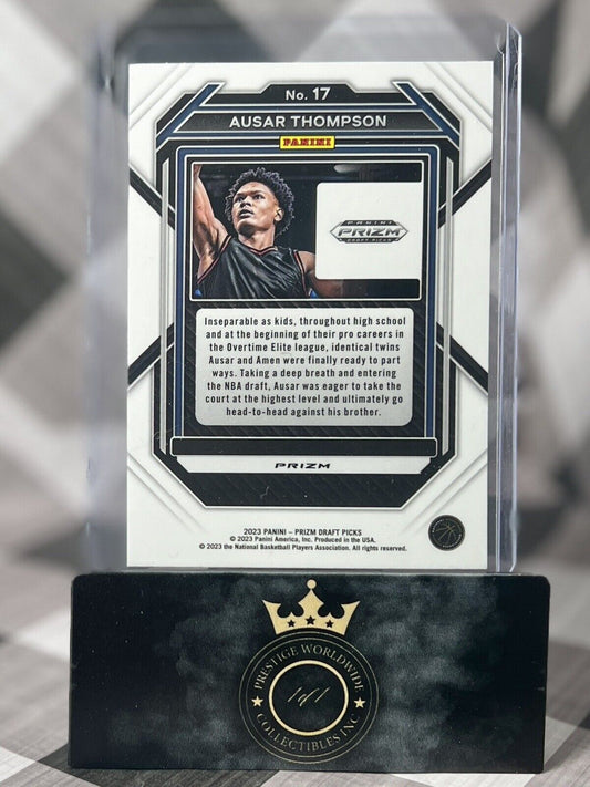 Ausar Thompson 2023 Panini Prizm Draft Rookie Green Prizm #17 Detroit Pistons RC